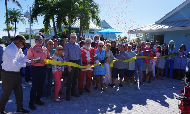 Confetti celebration at business reopening