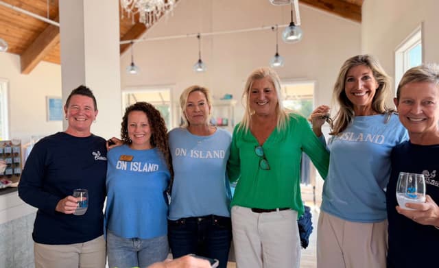 On Island community members celebrating together