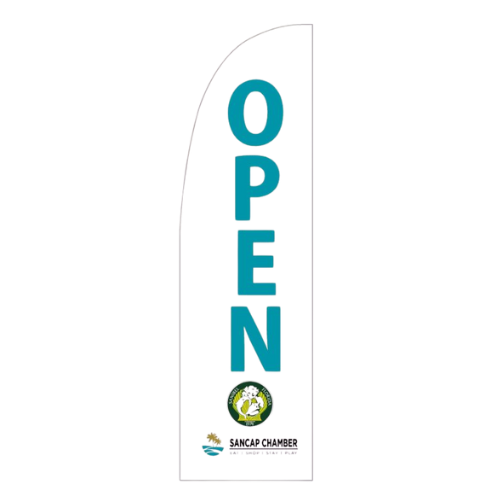 Sanibel and Captiva Islands open for business graphic promoting tourism and economic recovery after Hurricane Ian